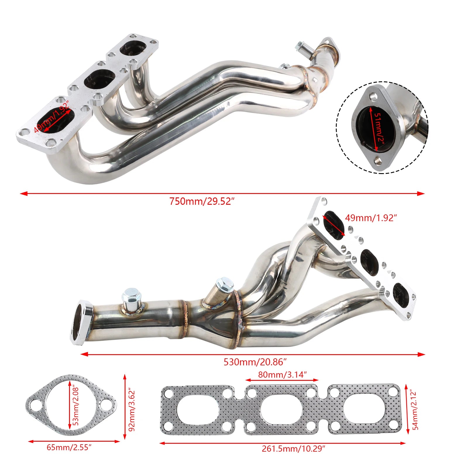 Axisworks Stainless Steel Exhaust Short Header for BMW M52
